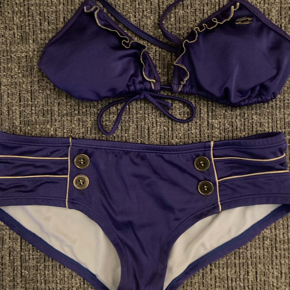 Billabong Purple Bikini with Gold Accents